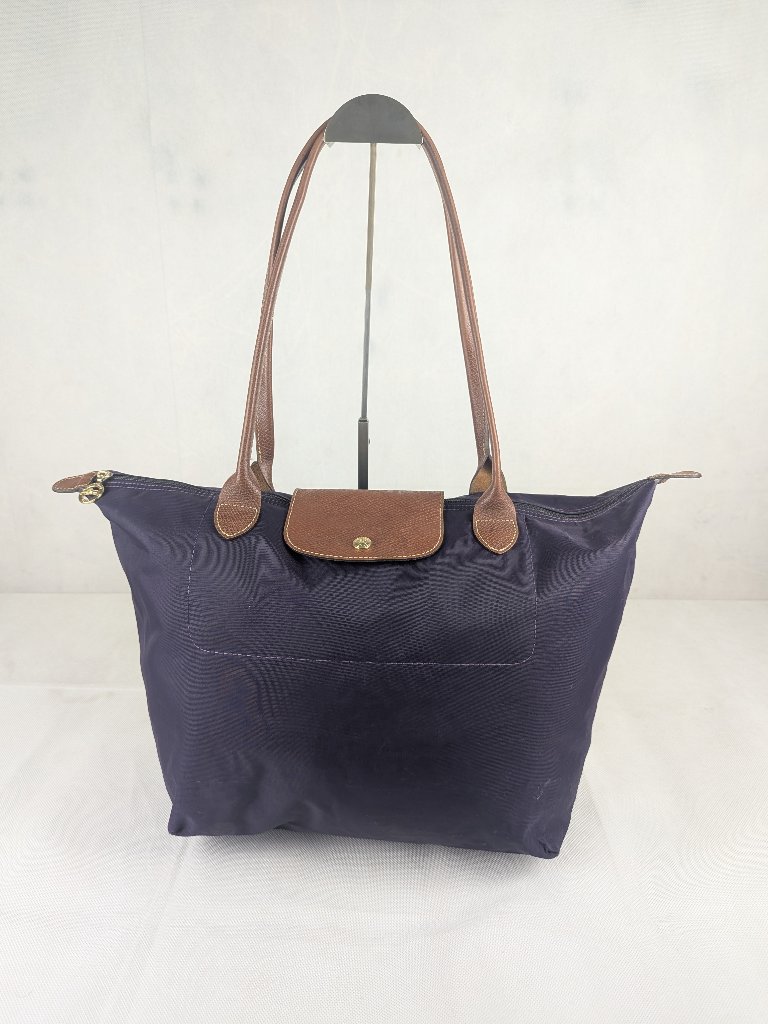 Share Longchamp Le Pliage Nylon Tote Bag Purple - Foldable Lightweight - Authent